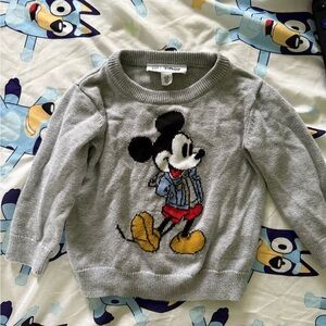 Disney x Gap Gray Sweater with Mickey Mouse Design